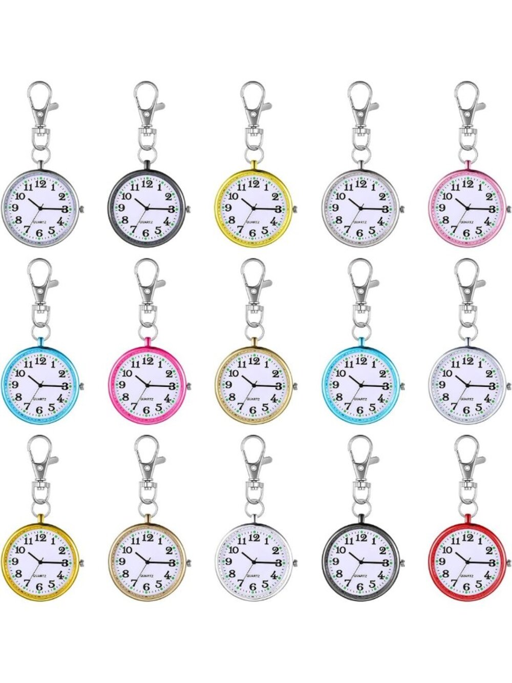 Nurse Pocket Watch Quartz, Round Clip Buckle, Stylish Medical Timepiece